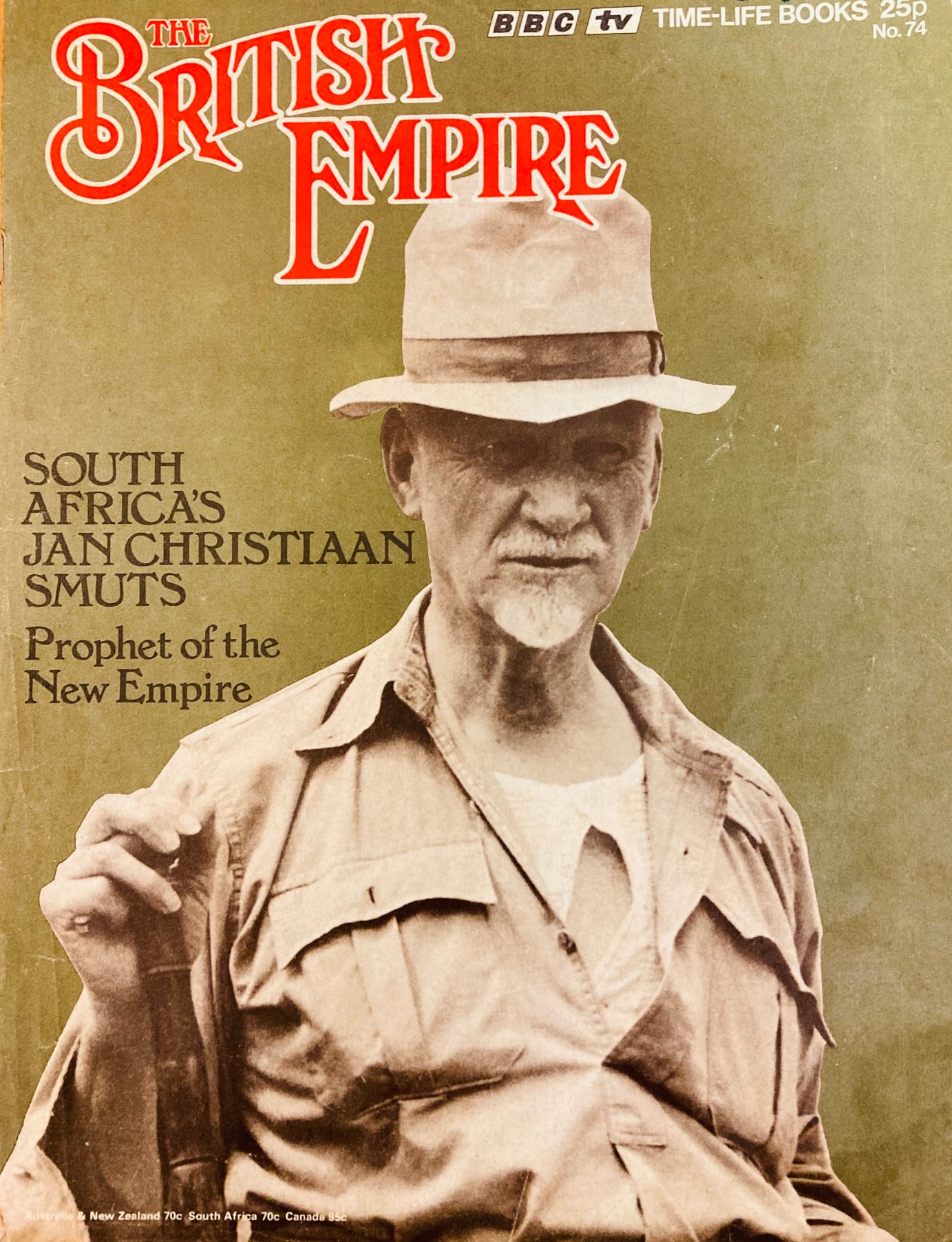 Magazine cover showing article about Jan Smuts titled 'Prophet of the New Empire' and a photograph of Smuts